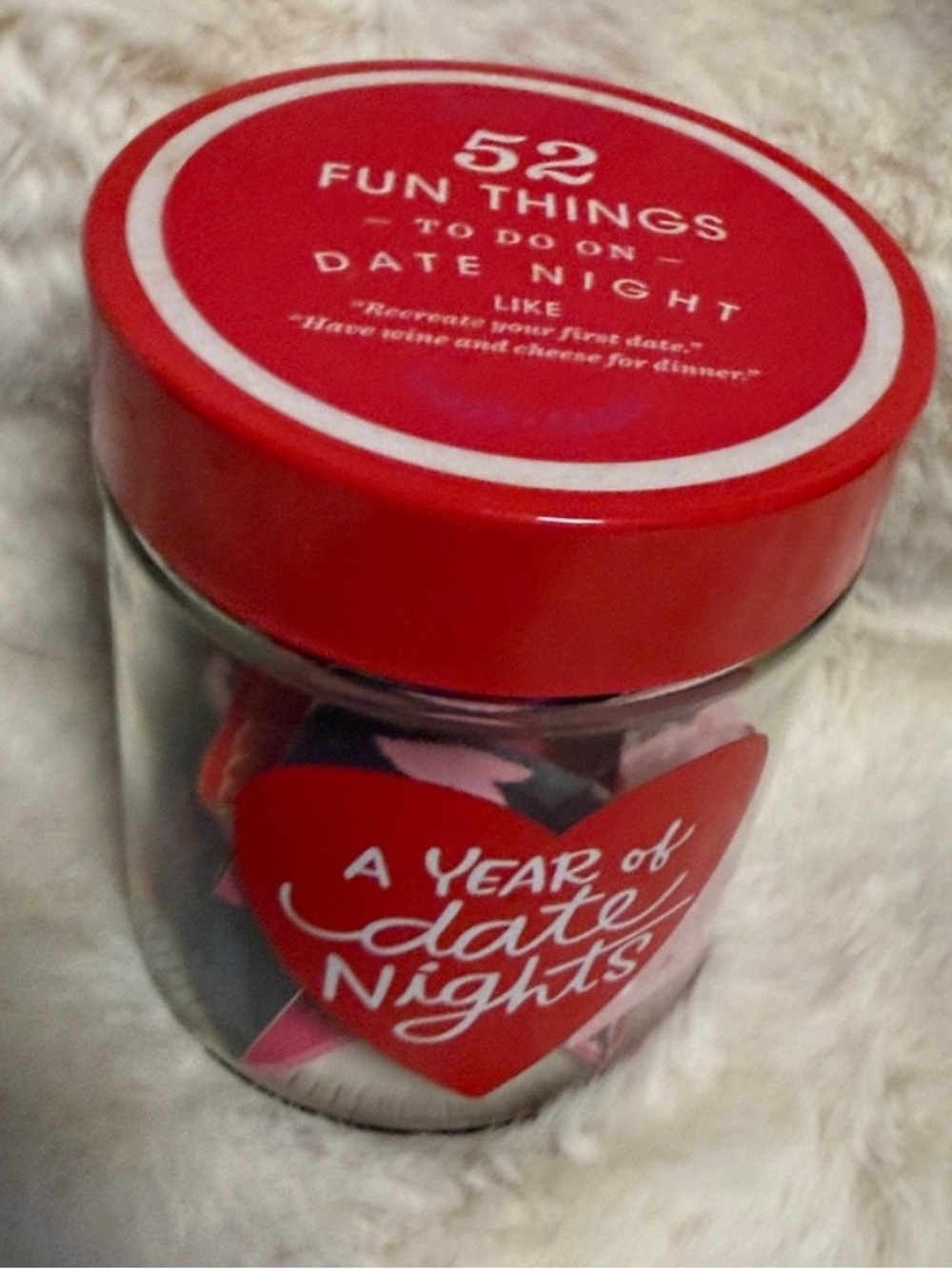 A Year of Date Nights - 52 Fun Things Jar (Red)